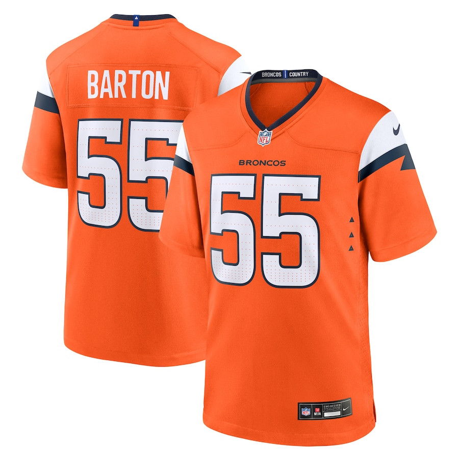 Cody Barton 55 Denver Broncos Game Men Jersey - Orange JS3949 nicesnker