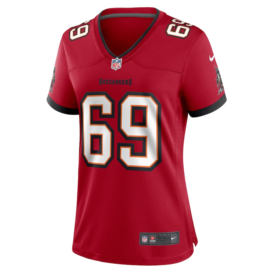 Alternative view of Cody Mauch 69 Tampa Bay Buccaneers Women Game Jersey - Red JS1457 nicesnker
