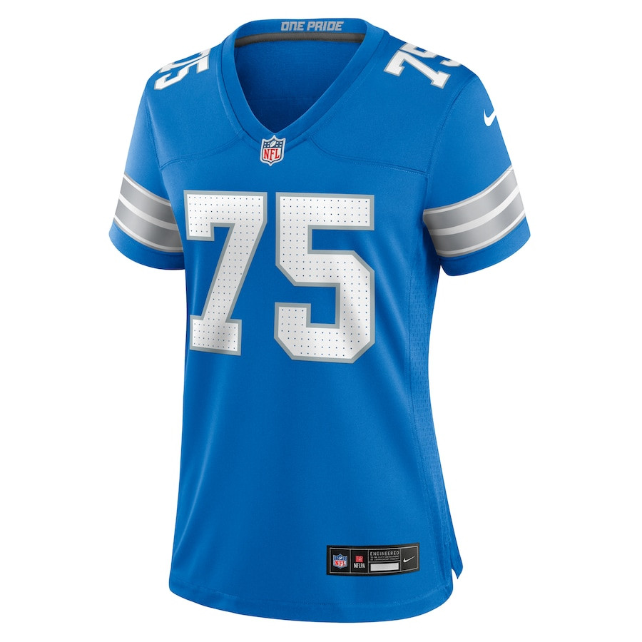 Alternative view of Colby Sorsdal 75 Detroit Lions Women's Team Game Jersey - Blue JS6533 nicesnker