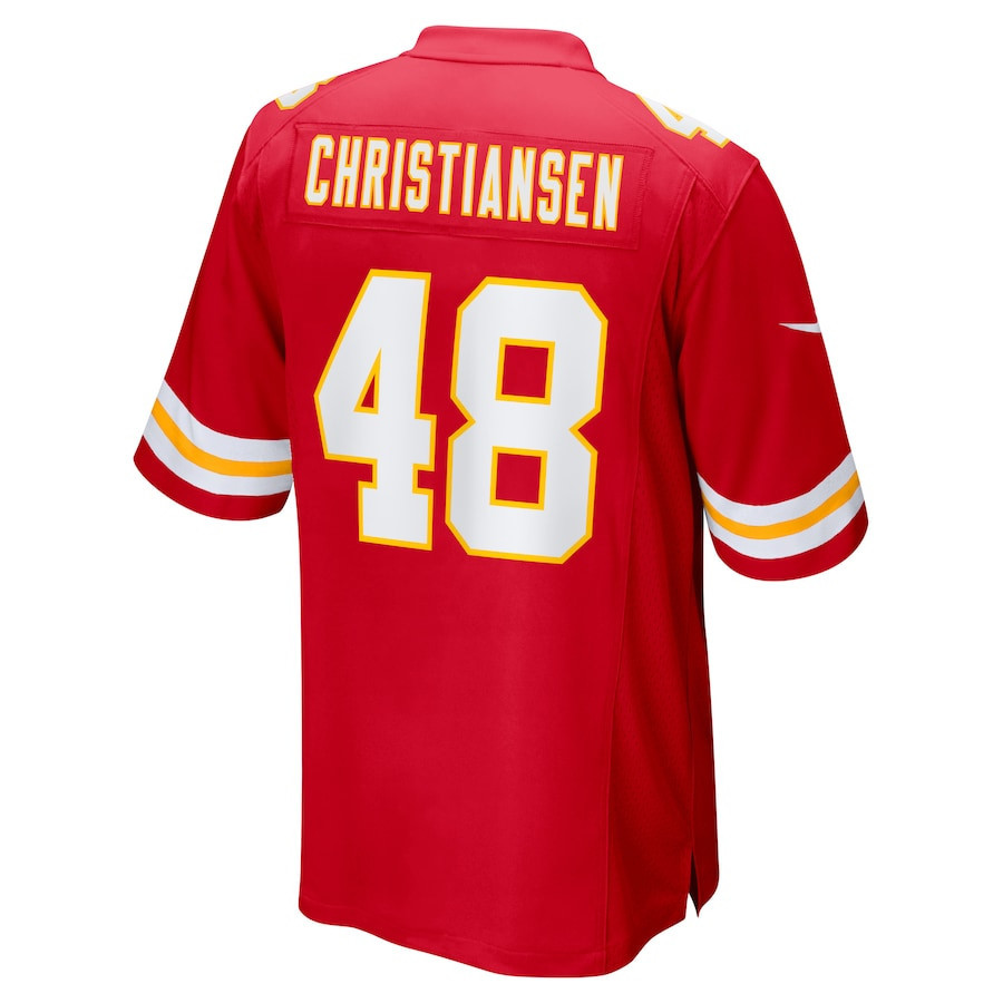 Cole Christiansen #48 Kansas City Chiefs Super Bowl LIX YOUTH Jersey - Red JS5721 nicesnker - Image 3