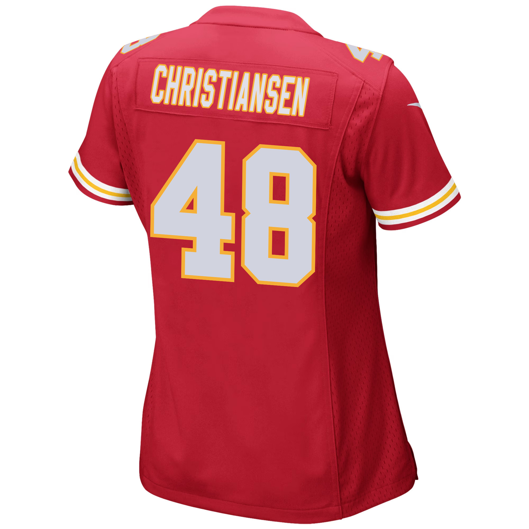 Cole Christiansen 48 Kansas City Chiefs Super Bowl LVIII Patch Game Women Jersey - Red JS7090 nicesnker - Image 3