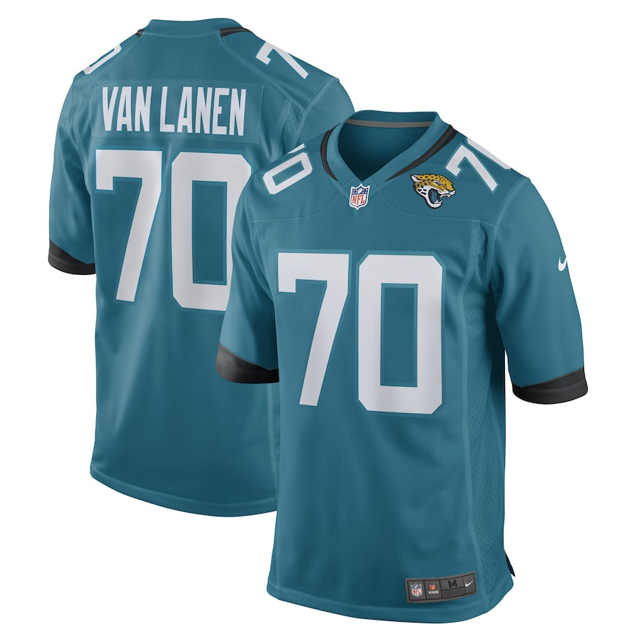 Cole Van Lanen 70 Jacksonville Jaguars Men Game Jersey - Teal JS9146 nicesnker