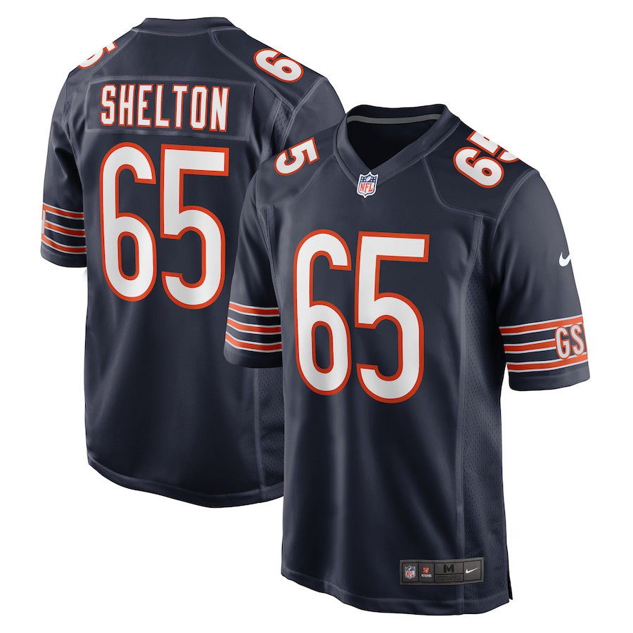 Coleman Shelton 65 Chicago Bears Game Men Jersey - Navy JS2817 nicesnker