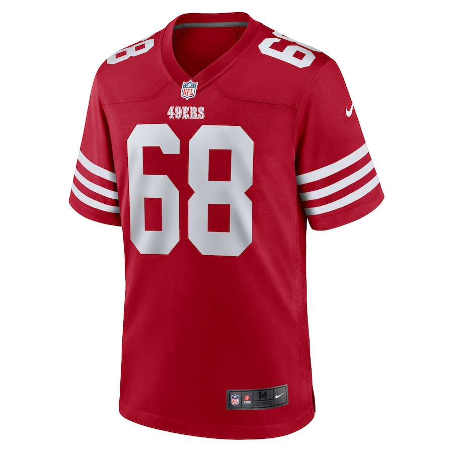 Alternative view of Colton McKivitz 68 San Francisco 49ers Game Men Jersey - Scarlet JS8353 nicesnker