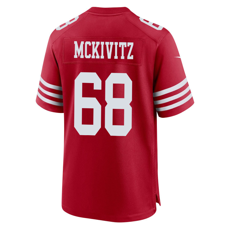 Colton McKivitz 68 San Francisco 49ers Super Bowl LVIII Patch Game Men Jersey - Scarlet JS6207 nicesnker - Image 3