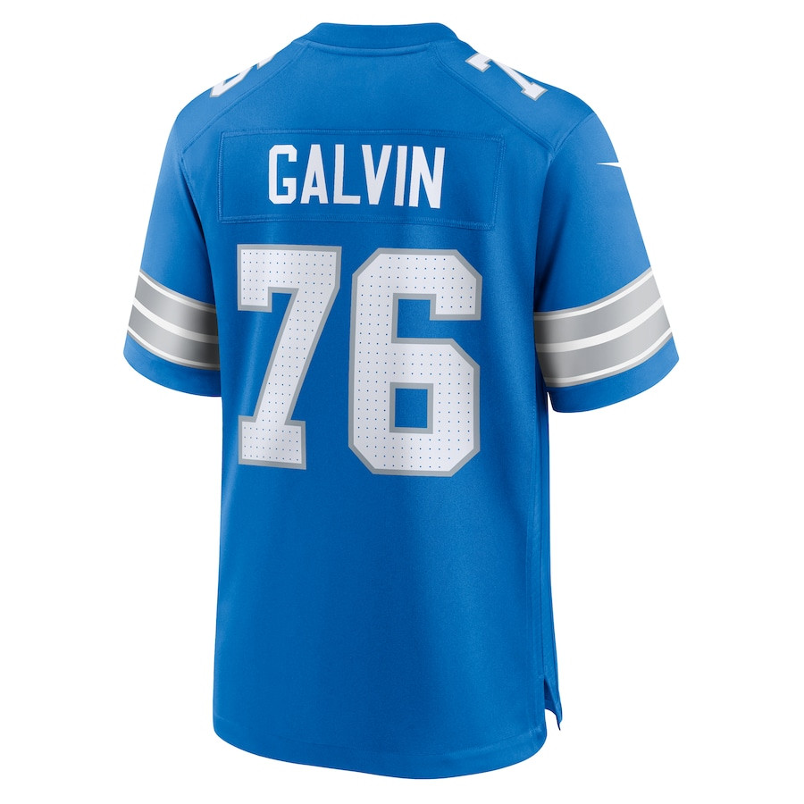 Connor Galvin 76 Detroit Lions Team Game Men Jersey - Blue JS2960 nicesnker - Image 3