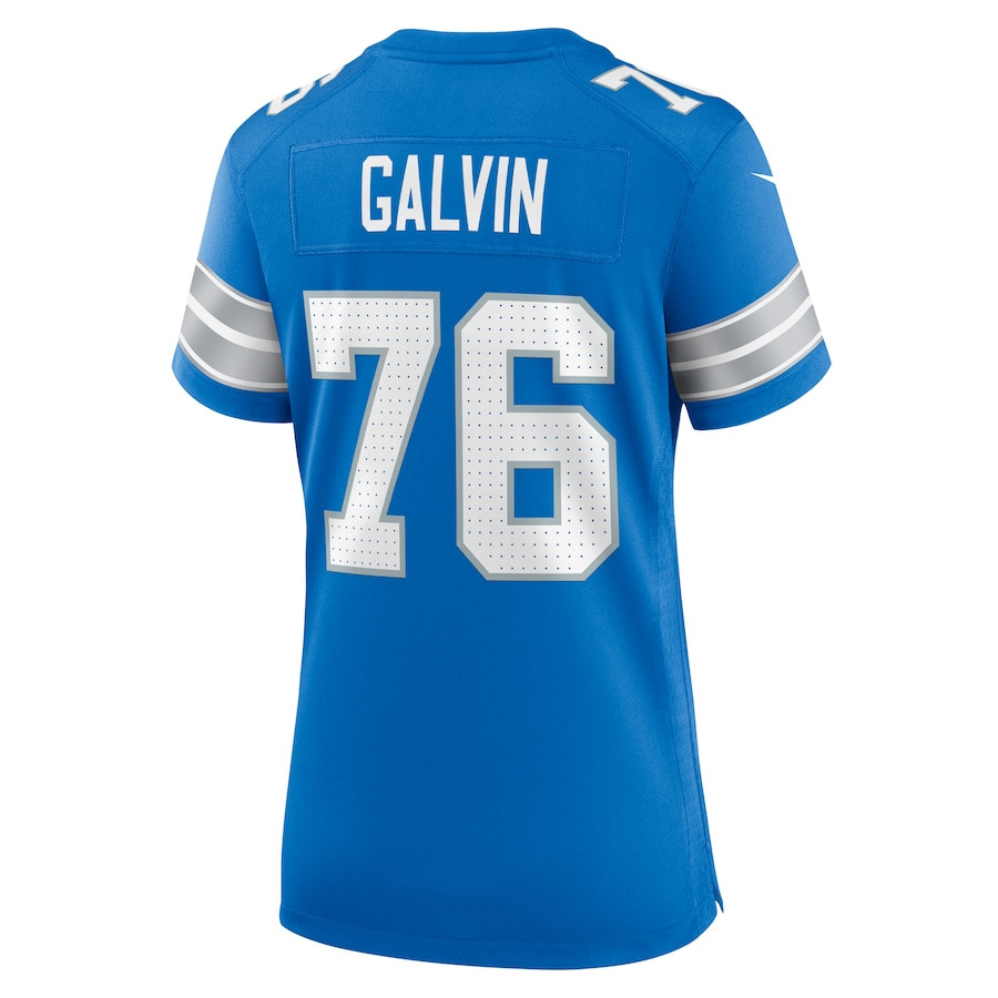 Connor Galvin 76 Detroit Lions Women's Team Game Jersey - Blue JS7966 nicesnker - Image 3