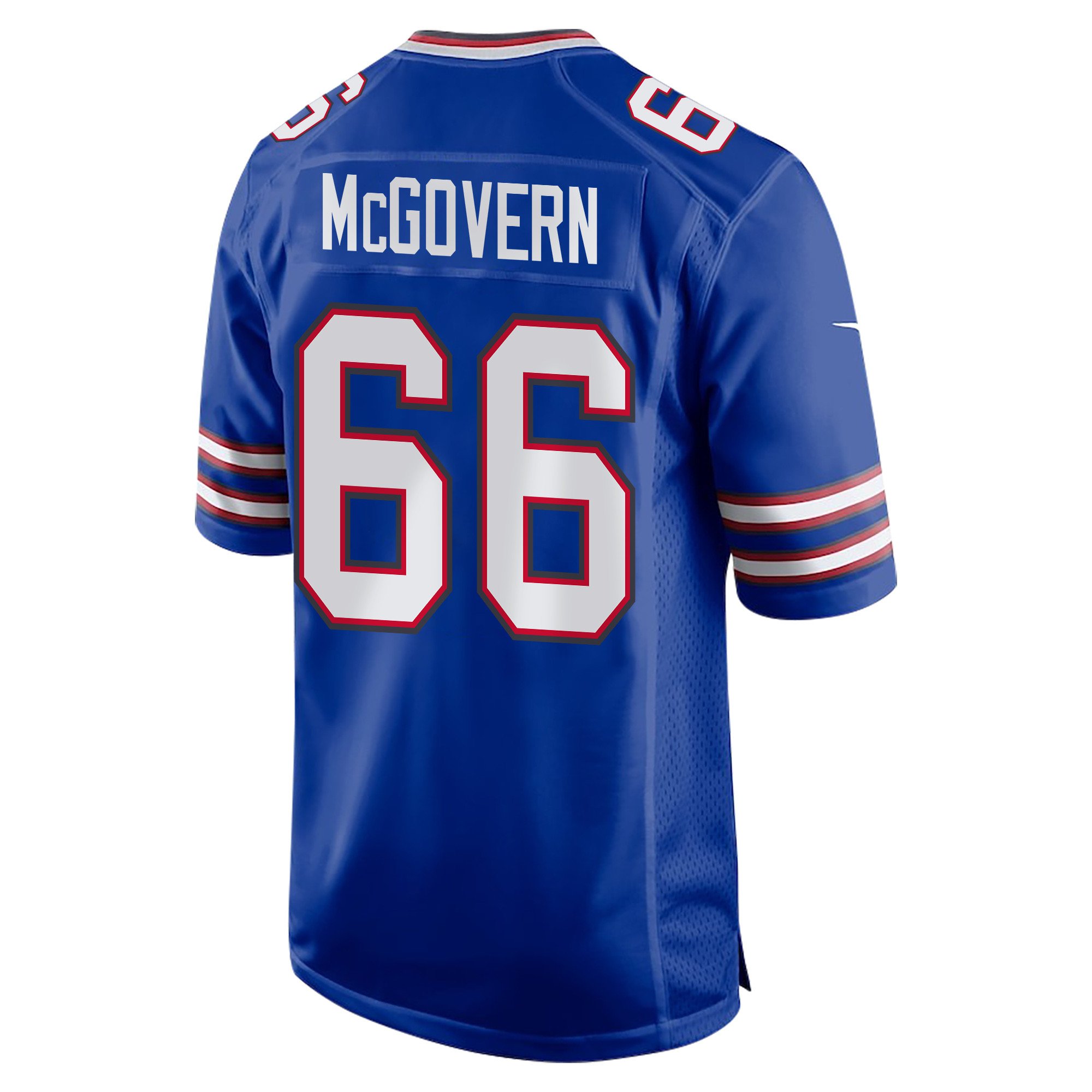 Alternative view of Connor McGovern 66 Buffalo Bills Super Bowl LIX Champions Patch 'New Orleans - Where Legends Are Made' EMBROIDERED Game Men Jersey - Royal JS2324 nicesnker
