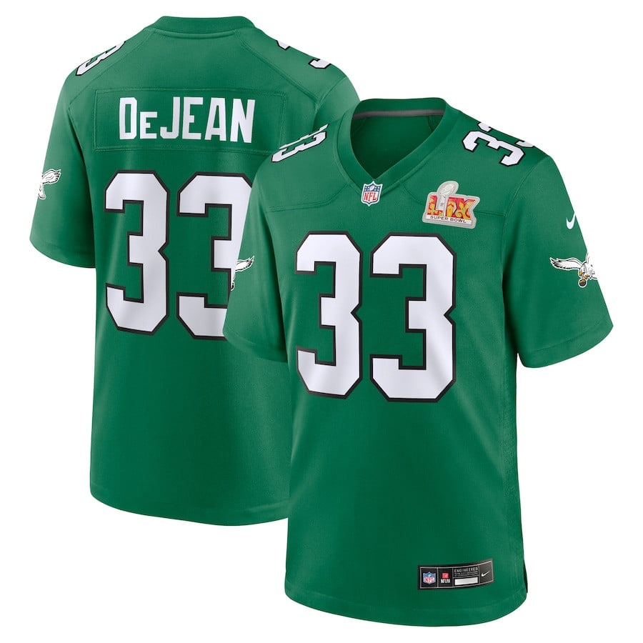 Cooper DeJean 33 Philadelphia Eagles Super Bowl LIX 2nd Alternate Game Jersey - Kelly Green JS5753 nicesnker