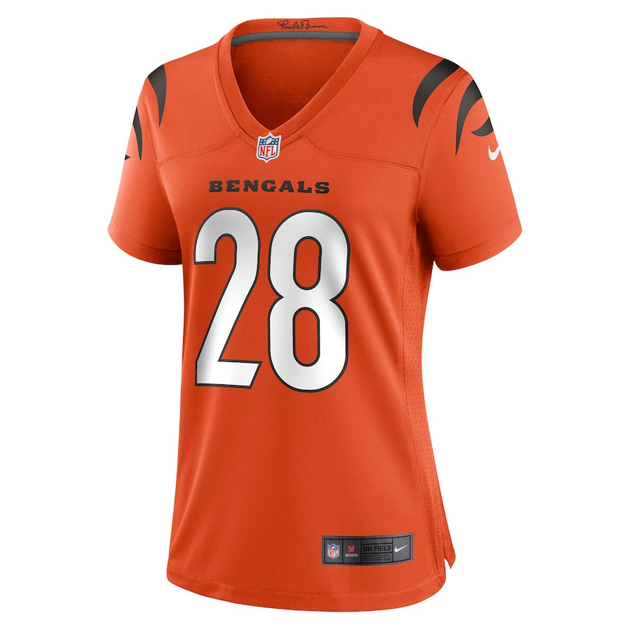 Alternative view of Corey Dillon 28 Cincinnati Bengals Women Retired Game Jersey - Orange JS3177 nicesnker