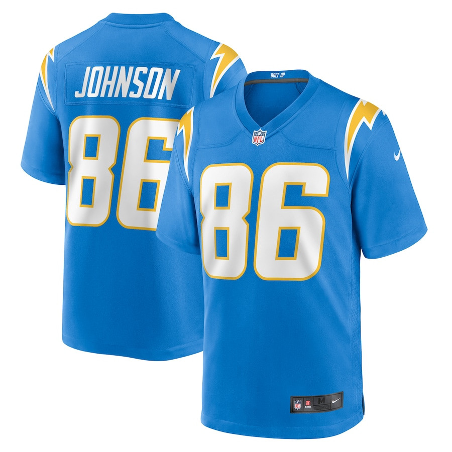 Cornelius Johnson 86 Los Angeles Chargers Team Game Men Jersey - Powder Blue JS6708 nicesnker