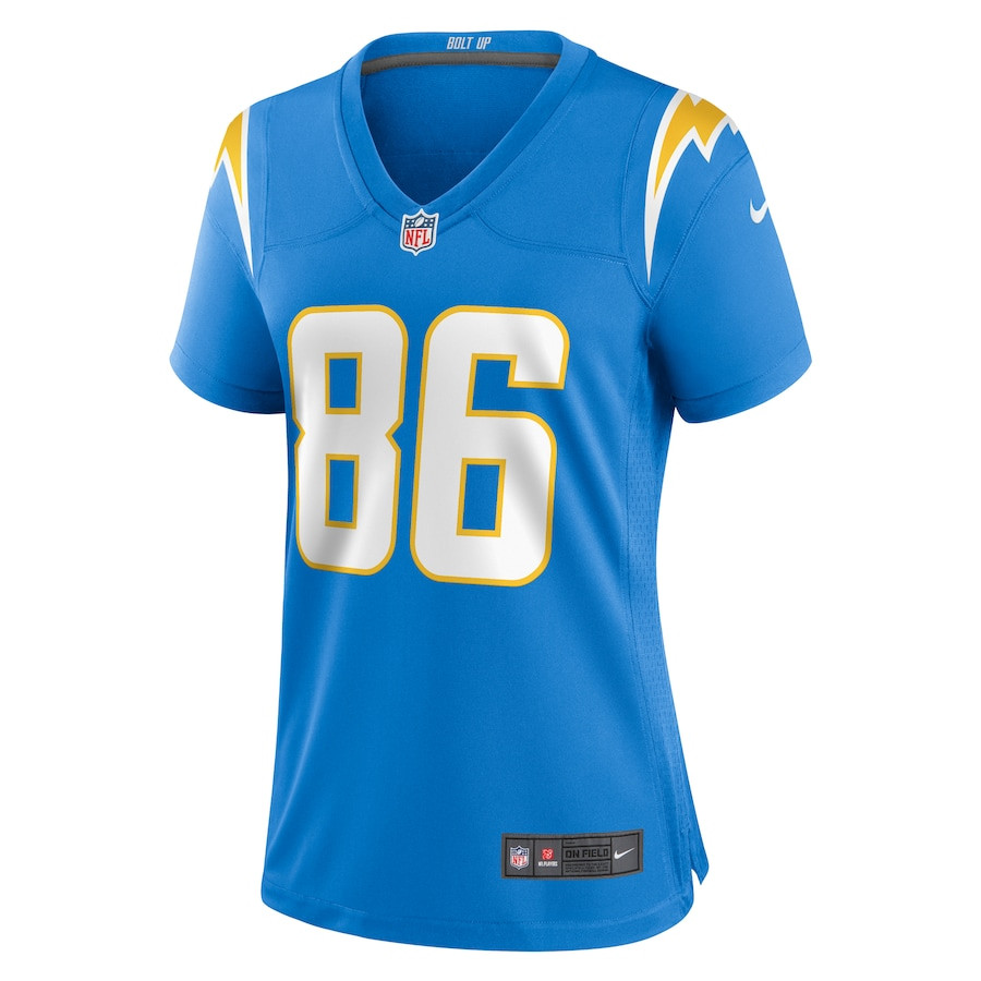 Alternative view of Cornelius Johnson 86 Los Angeles Chargers Women's Game Jersey - Powder Blue JS7487 nicesnker