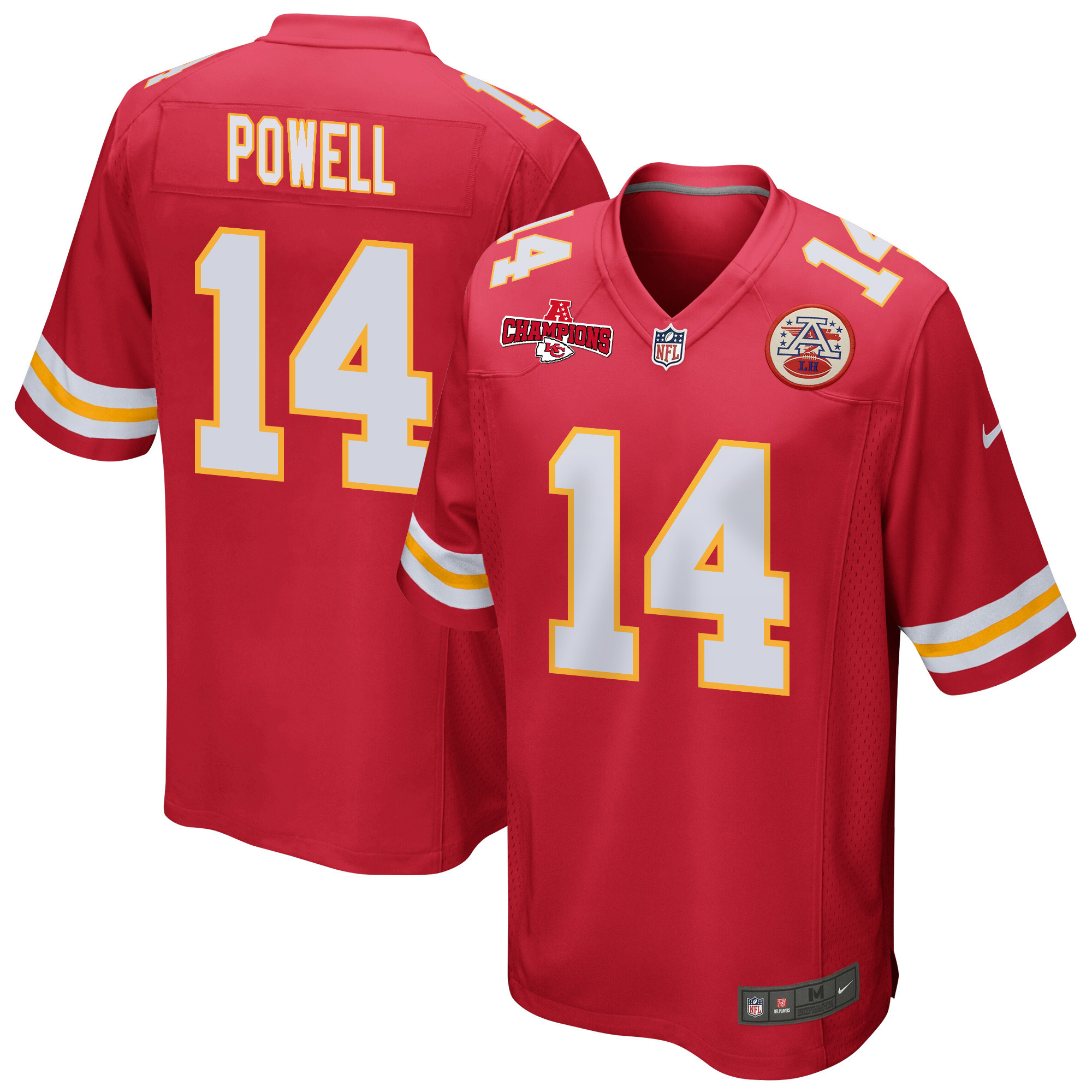 Cornell Powell 14 Kansas City Chiefs AFC Champions Patch Game Men Jersey - Red JS8699 nicesnker
