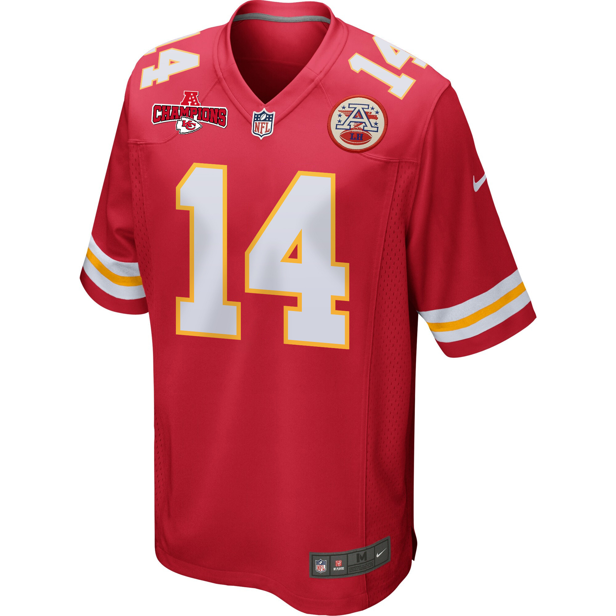 Alternative view of Cornell Powell 14 Kansas City Chiefs AFC Champions Patch Game Men Jersey - Red JS8699 nicesnker