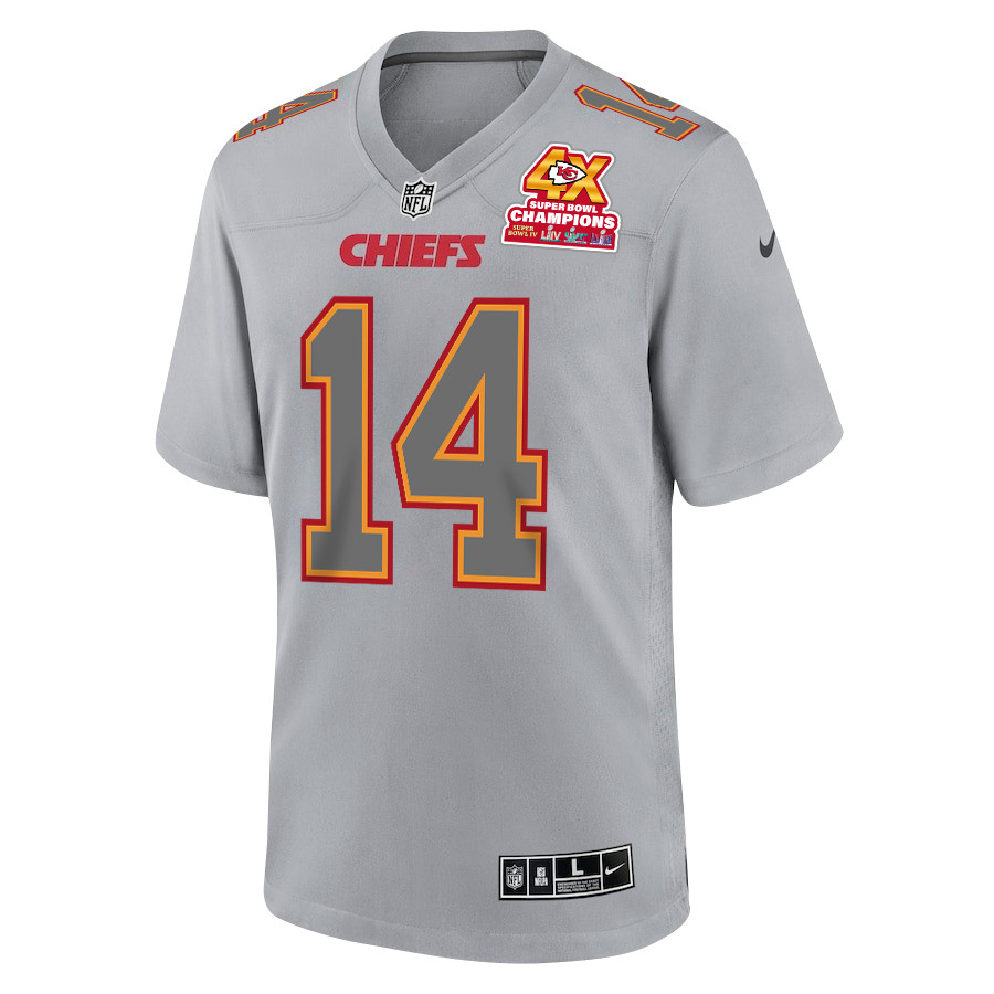 Alternative view of Cornell Powell 14 Kansas City Chiefs Super Bowl LVIII Champions 4X Atmosphere Fashion Game Men Jersey - Gray JS5427 nicesnker