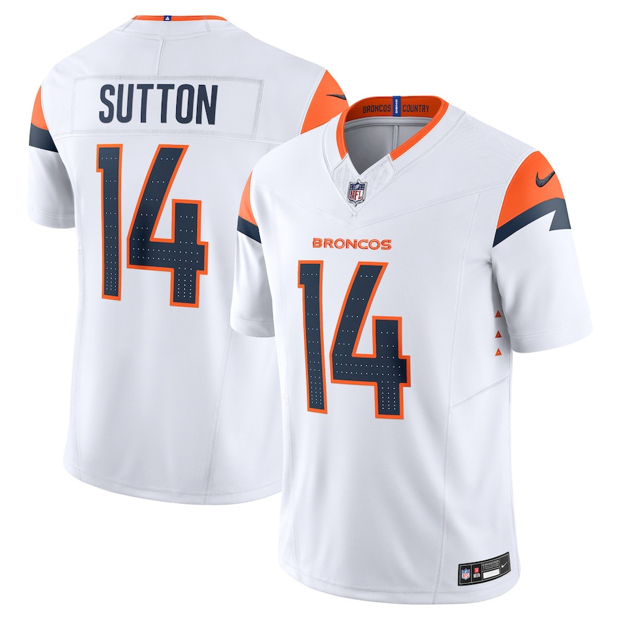 Courtland Sutton 14 Denver Broncos Vapor F.U.S.E. Limited Men Jersey - White JS2420 nicesnker