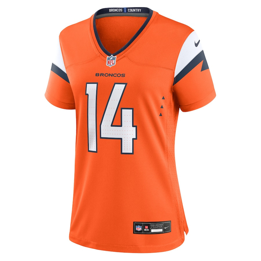 Alternative view of Courtland Sutton 14 Denver Broncos Women Game Jersey - Orange JS4424 nicesnker