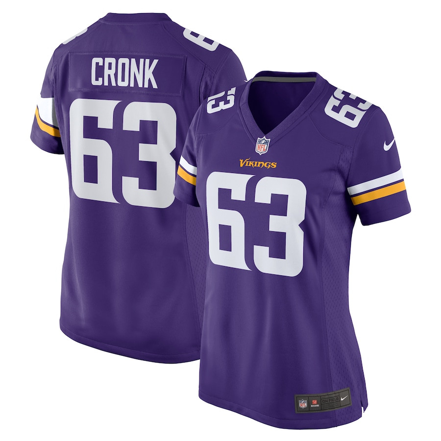 Coy Cronk 63 Minnesota Vikings Team Game Women Jersey - Purple JS5714 nicesnker