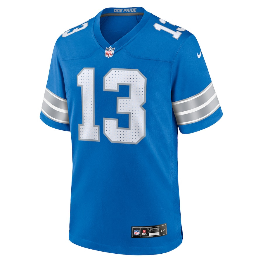 Alternative view of Craig Reynolds 13 Detroit Lions Team Game Men Jersey - Blue JS6758 nicesnker