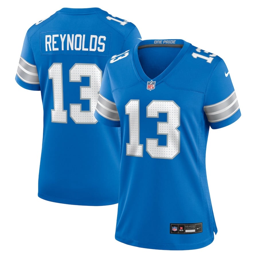 Craig Reynolds 13 Detroit Lions Women's Team Game Jersey - Blue JS3051 nicesnker