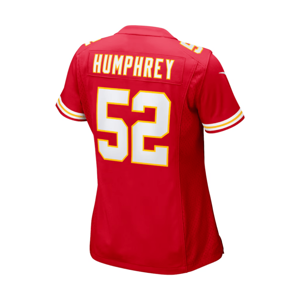 Alternative view of Creed Humphrey 52 Kansas City Chiefs 2025 Pro Bowl Patch Women Game Jersey - Red JS7901 nicesnker