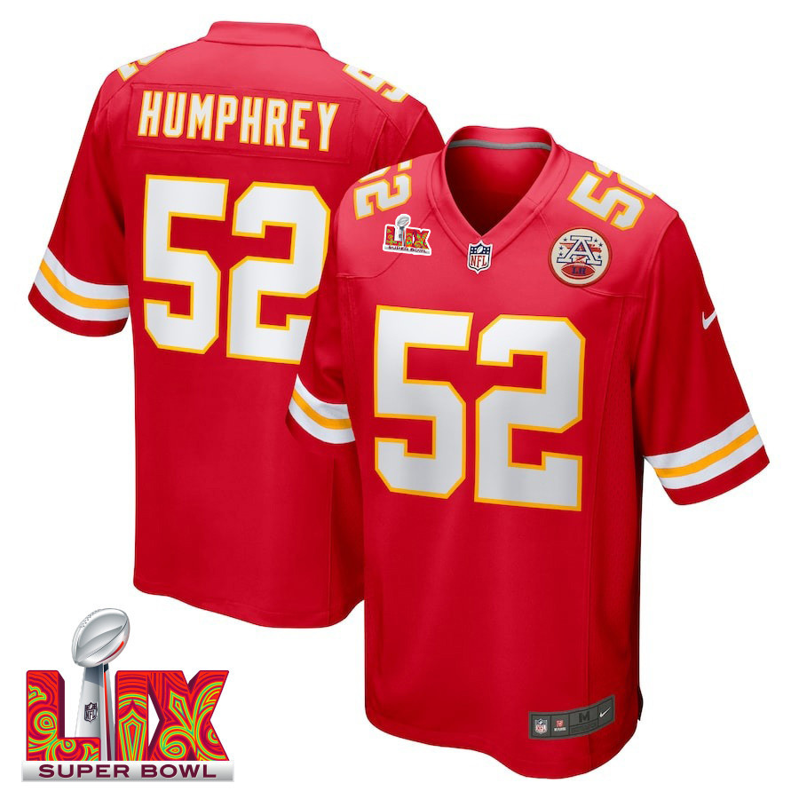 Creed Humphrey #52 Kansas City Chiefs Super Bowl LIX Jersey - Men's - Red JS3855 nicesnker
