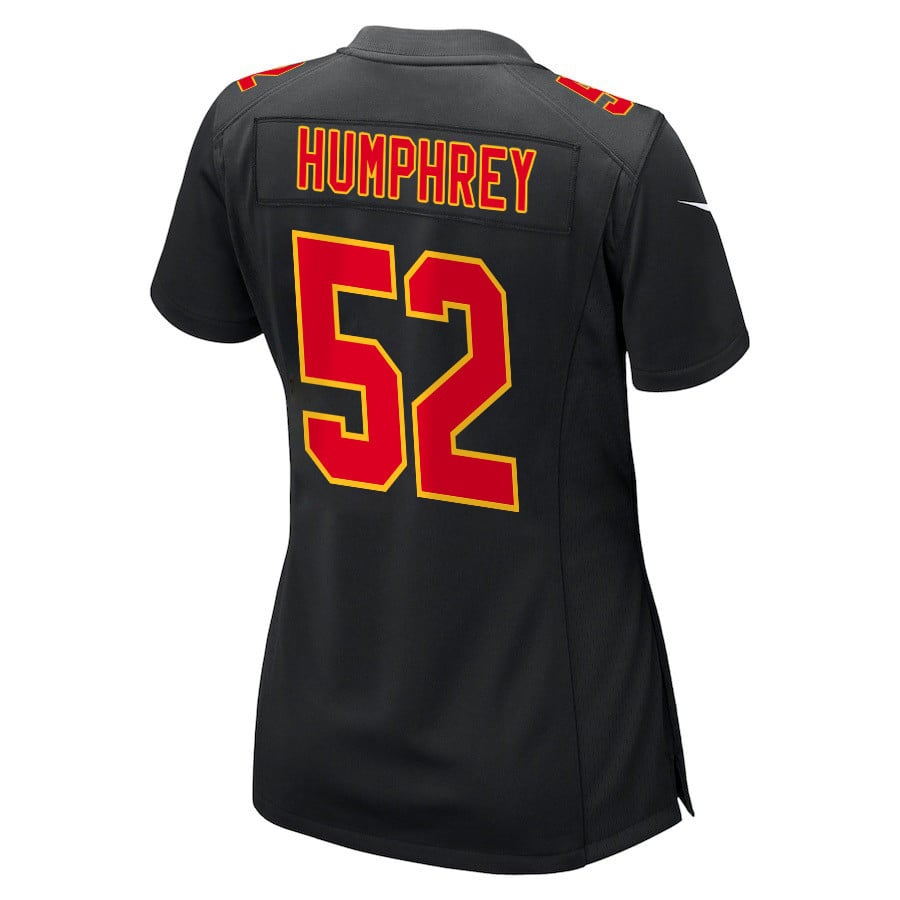Creed Humphrey 52 Kansas City Chiefs Super Bowl LVIII Champions 4X Fashion Game Women Jersey - Carbon Black JS5774 nicesnker - Image 3