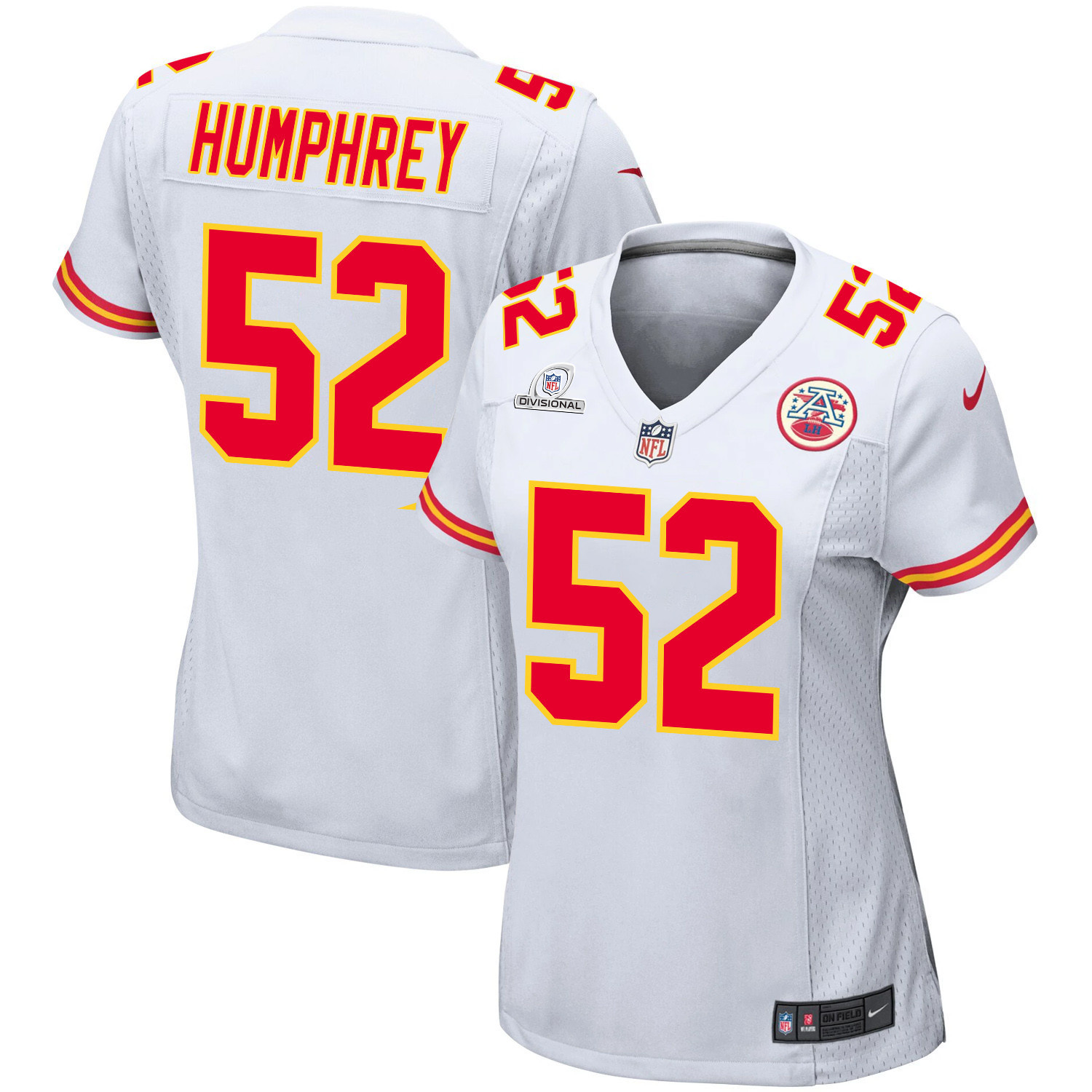 Creed Humphrey 52 Kansas City Chiefs Super Bowl LVIII Patch Game Women Jersey - White JS7371 nicesnker