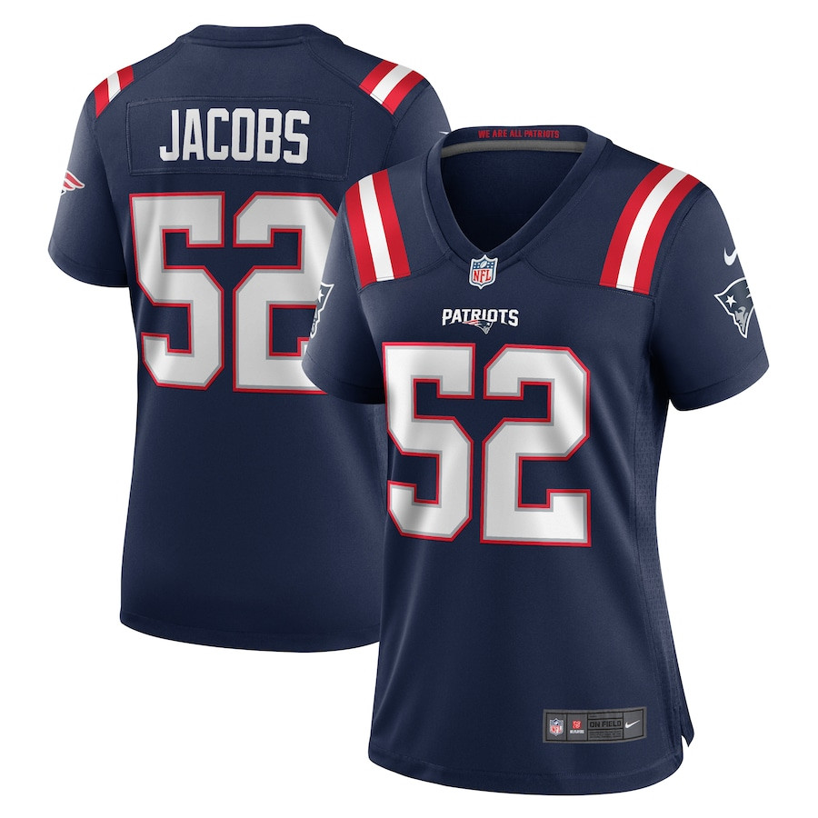 Curtis Jacobs 52 New England Patriots Women's Team Game Jersey - Navy JS9208 nicesnker