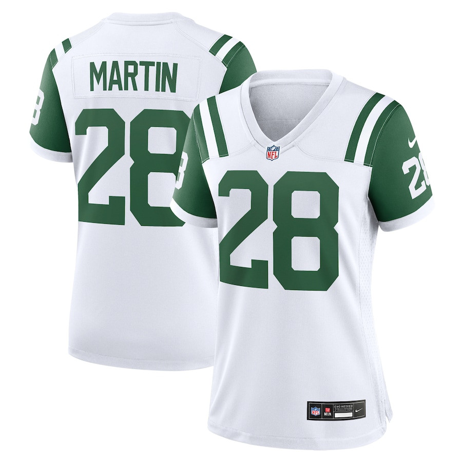 Curtis Martin 28 New York Jets Women's Classic Alternate Retired Player Game Jersey - White JS2027 nicesnker
