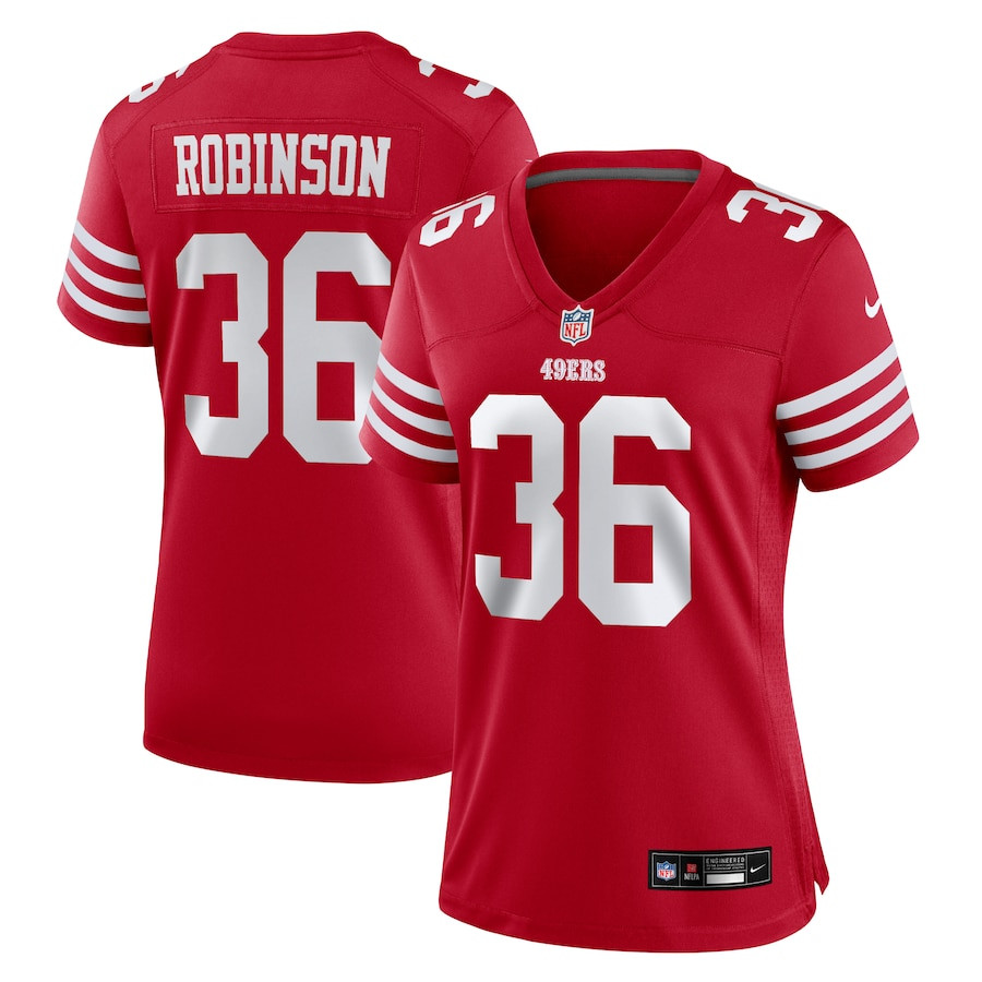 Curtis Robinson 36 San Francisco 49ers Women's Game Jersey - Scarlet JS1413 nicesnker
