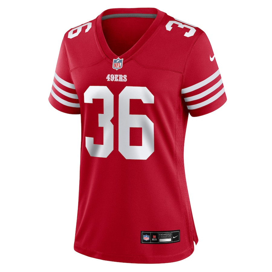 Alternative view of Curtis Robinson 36 San Francisco 49ers Women's Game Jersey - Scarlet JS1413 nicesnker