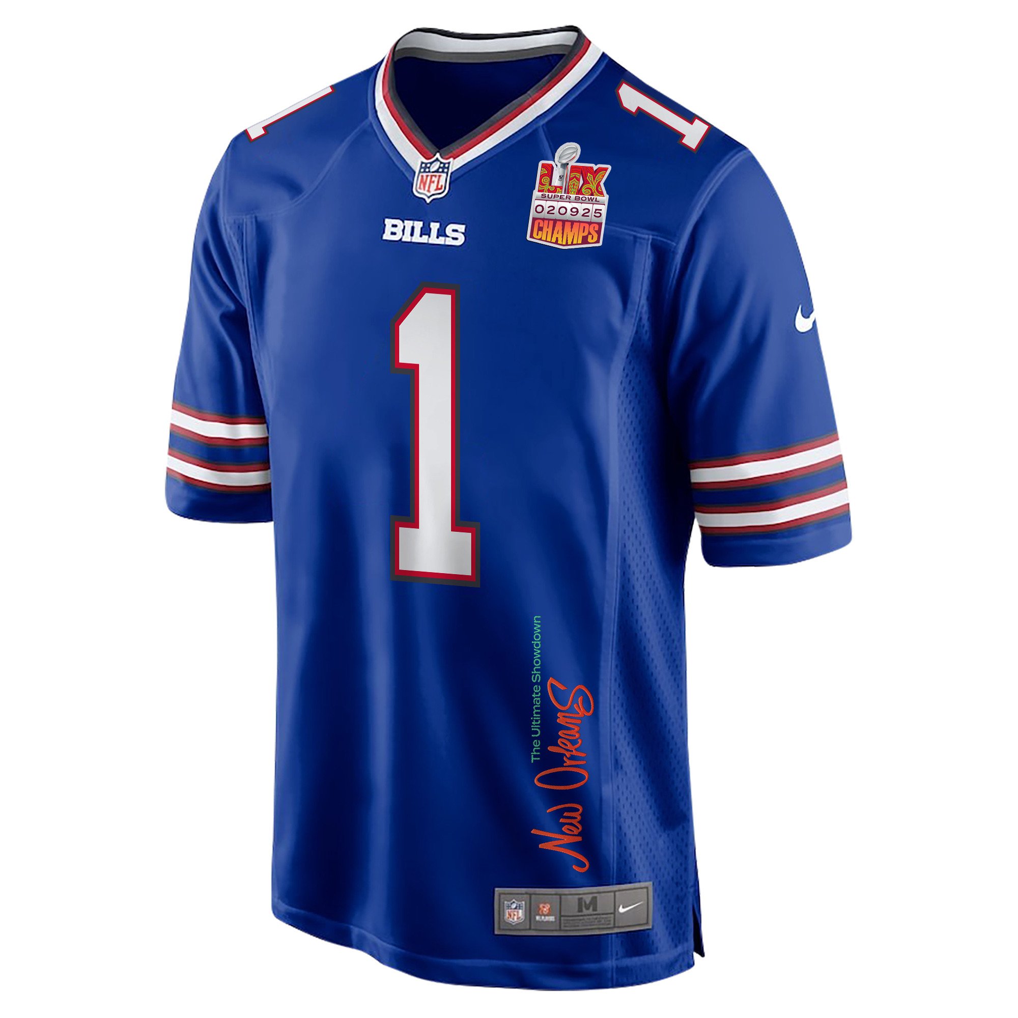Curtis Samuel 1 Buffalo Bills Super Bowl LIX Champions Patch 'New Orleans - The Ultimate Showdown' EMBROIDERED Game Men Jersey - Royal JS3443 nicesnker - Image 3