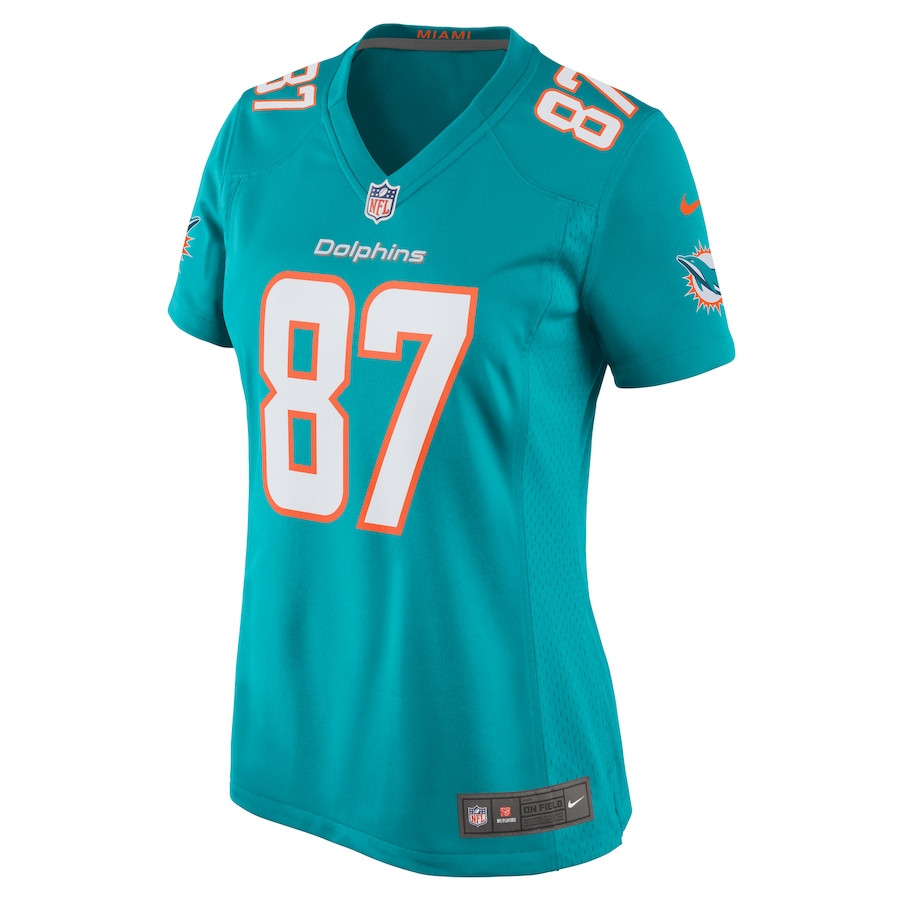 Alternative view of DaeSean Hamilton 87 Miami Dolphins Women Home Game Jersey - Aqua JS5295 nicesnker
