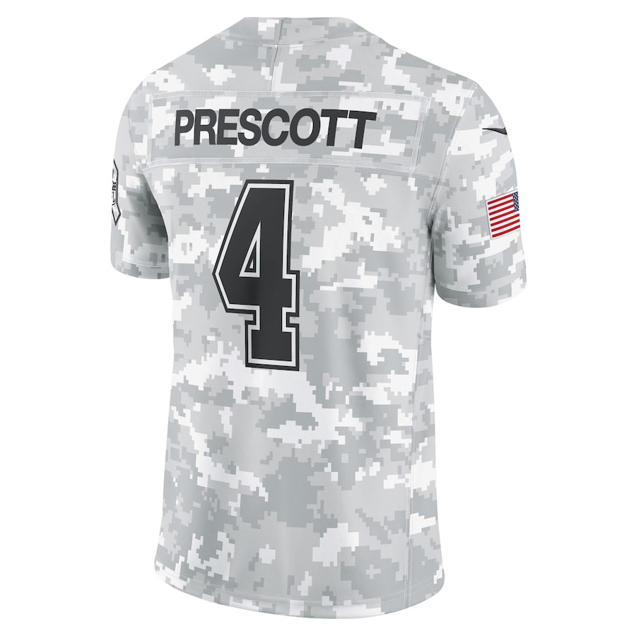 Dak Prescott 4 Dallas Cowboys 2024 Salute to Service Limited Men Jersey - Arctic Camo JS1753 nicesnker - Image 3