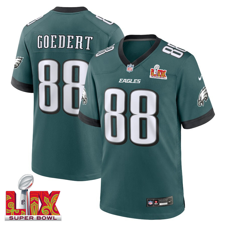 Dallas Goedert #88 Philadelphia Eagles Super Bowl LIX Jersey - Men's - Midnight Green JS1270 nicesnker