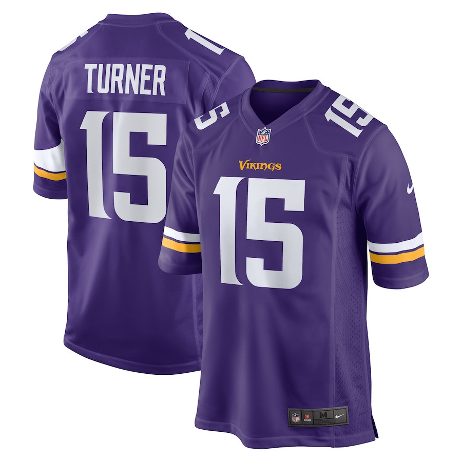 Dallas Turner 15 Minnesota Vikings Game Men Jersey - Purple JS3774 nicesnker
