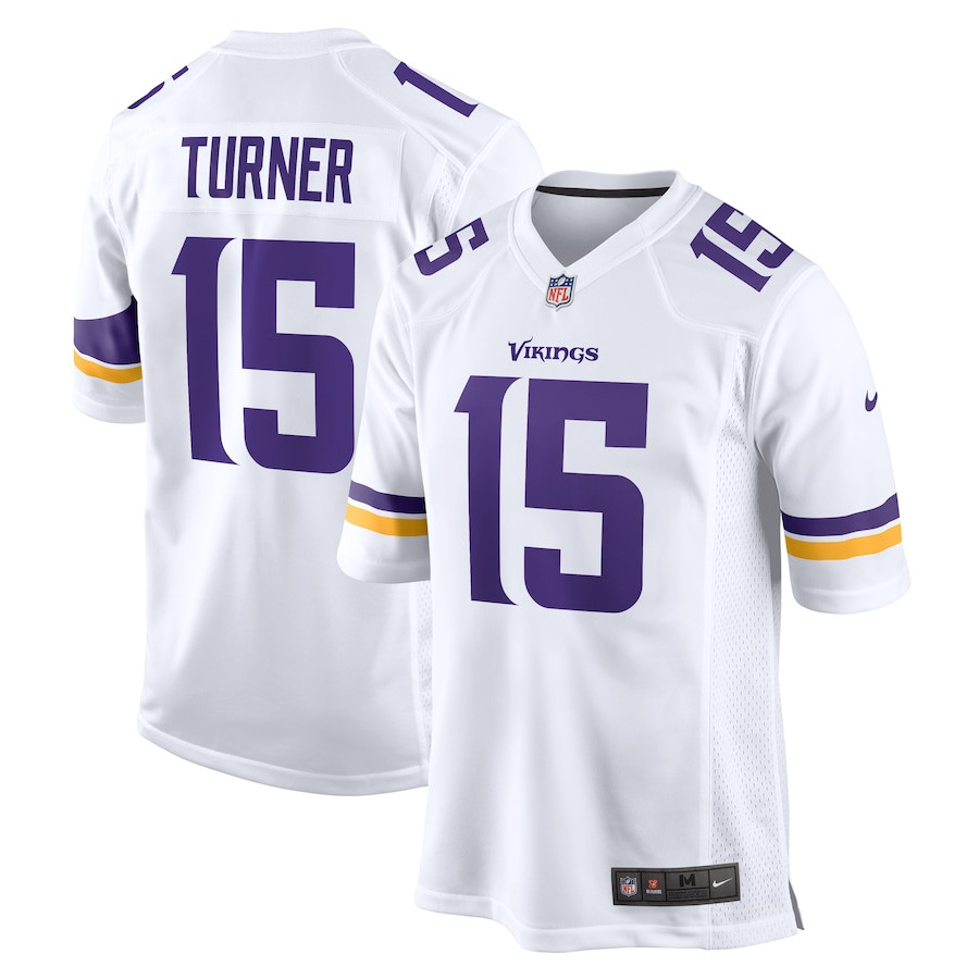Dallas Turner 15 Minnesota Vikings Game Men Jersey - White JS8980 nicesnker