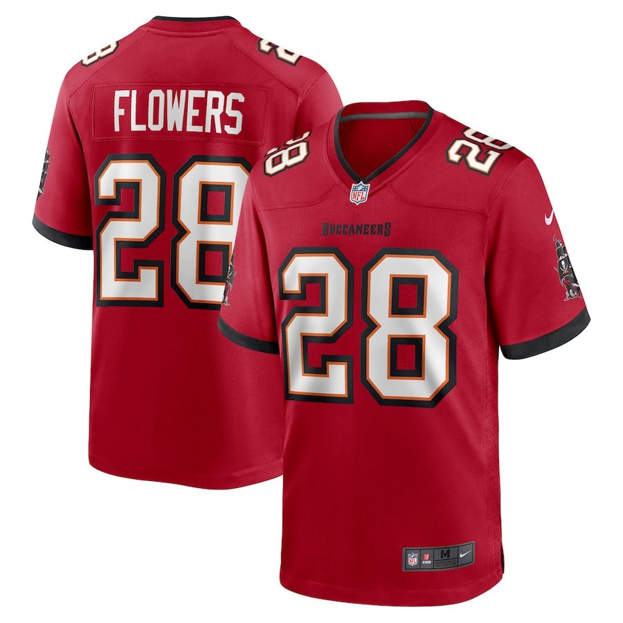Dallis Flowers 28 Tampa Bay Buccaneers Game Men Jersey - Red JS8359 nicesnker