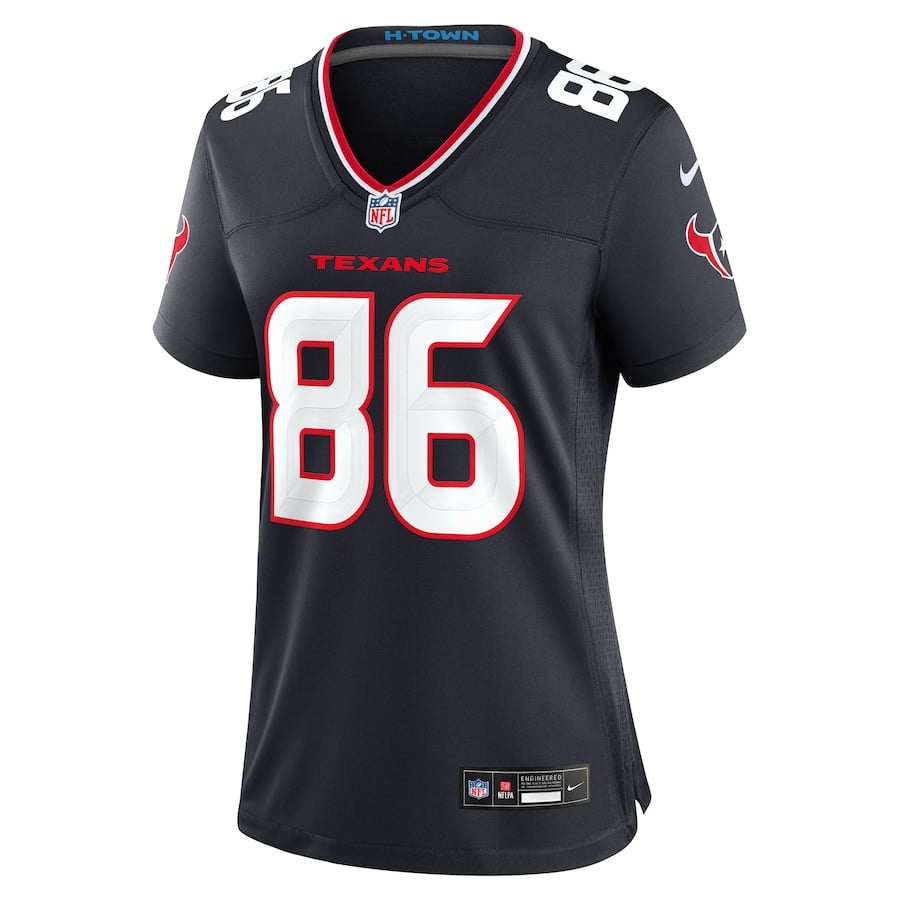 Alternative view of Dalton Schultz 86 Houston Texans Women's Team Game Jersey - Navy JS8916 nicesnker