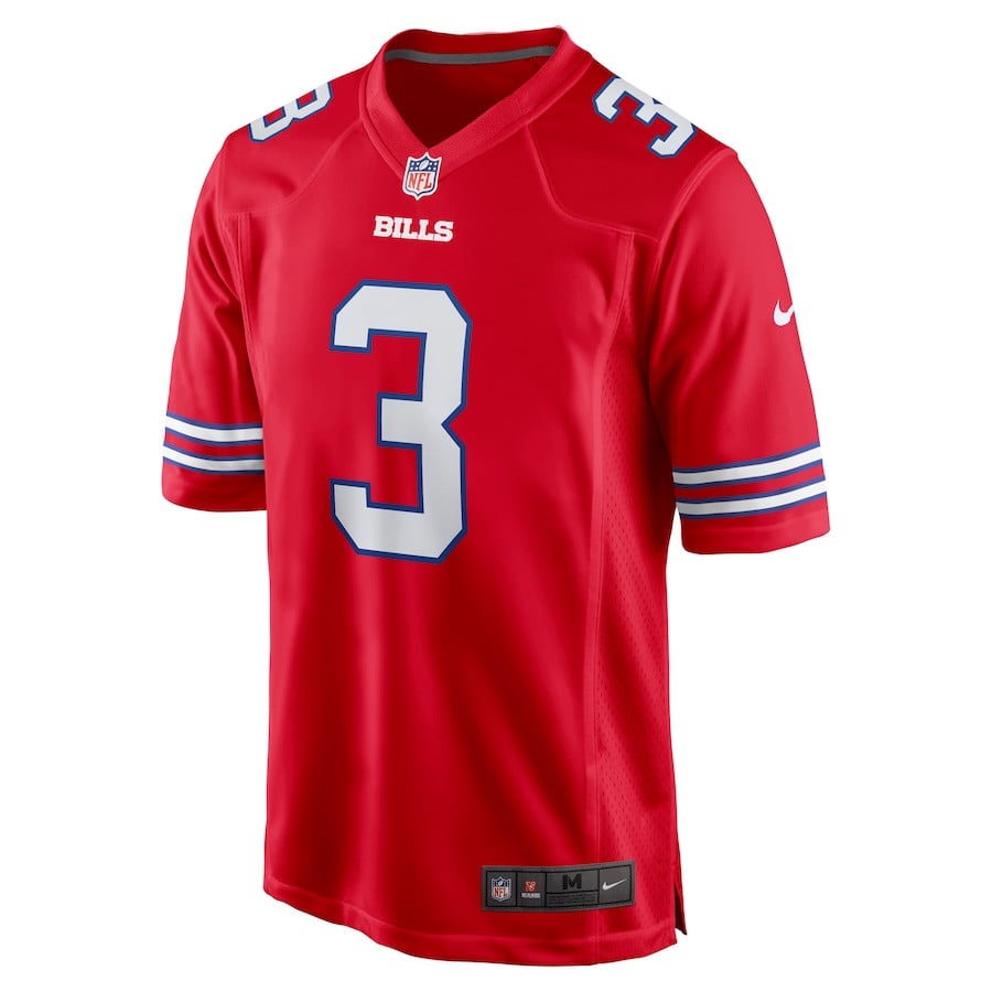 Alternative view of Damar Hamlin 3 Buffalo Bills Men Alternate Game Jersey - Red JS2684 nicesnker