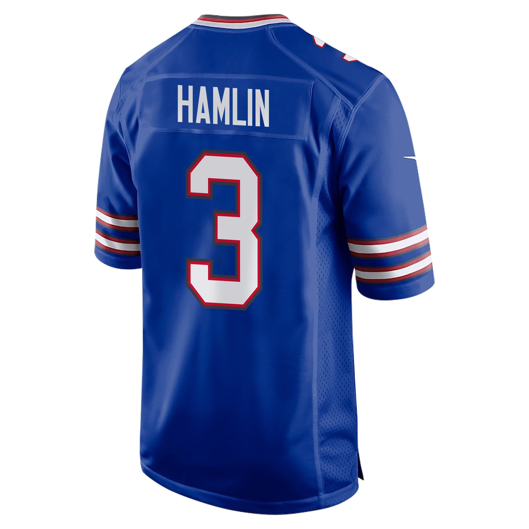 Alternative view of Damar Hamlin 3 Buffalo Bills Super Bowl LIX Champions Patch Game Men Jersey - Royal JS1714 nicesnker