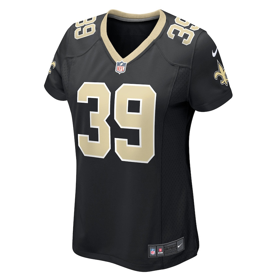 Alternative view of DaMarcus Fields 39 New Orleans Saints Women Game Jersey - Black JS4990 nicesnker