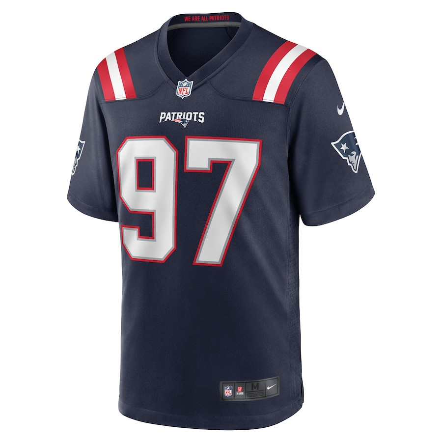 Alternative view of DaMarcus Mitchell 97 New England Patriots Game Men Jersey - Navy JS7089 nicesnker