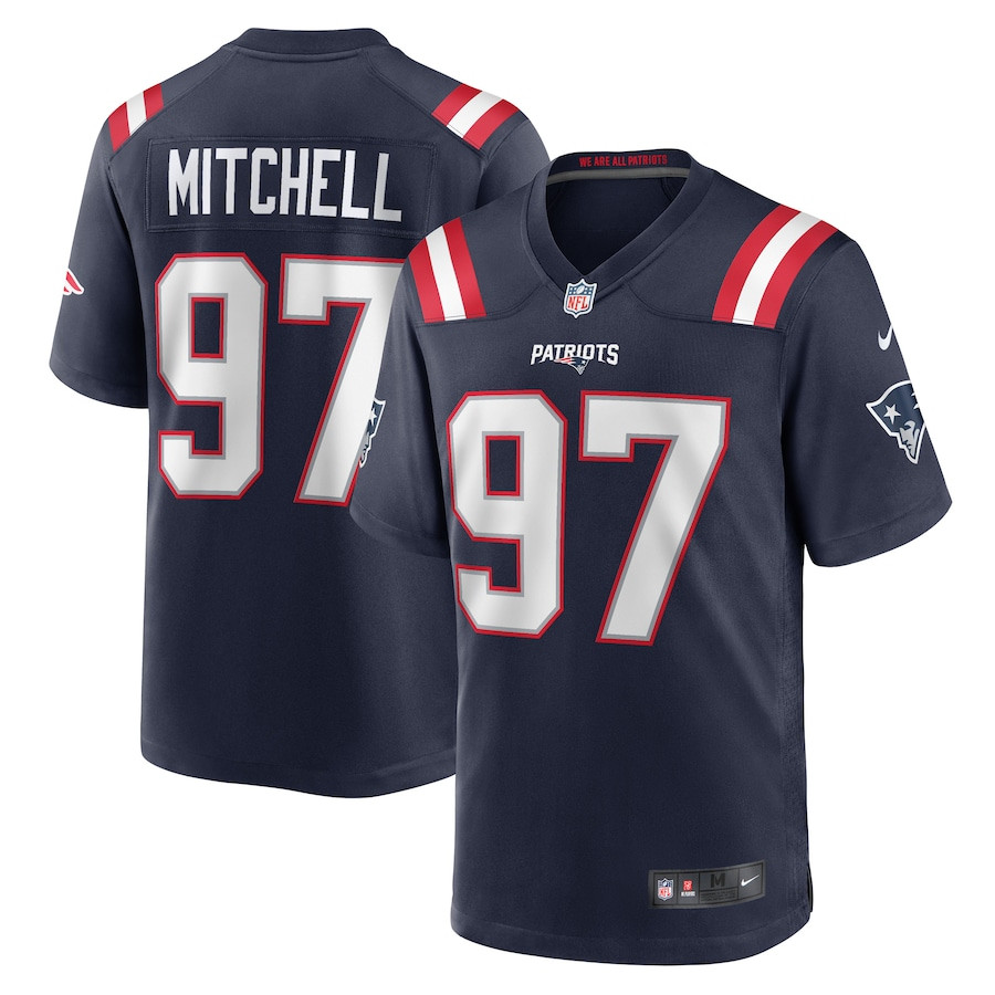 DaMarcus Mitchell 97 New England Patriots Game Men Jersey - Navy JS7089 nicesnker