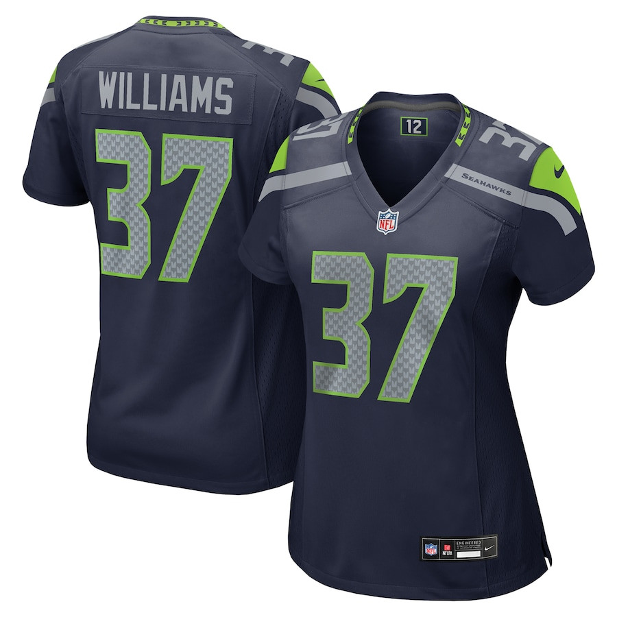 Damarion Williams 37 Seattle Seahawks Women's Game Jersey - Navy JS2224 nicesnker