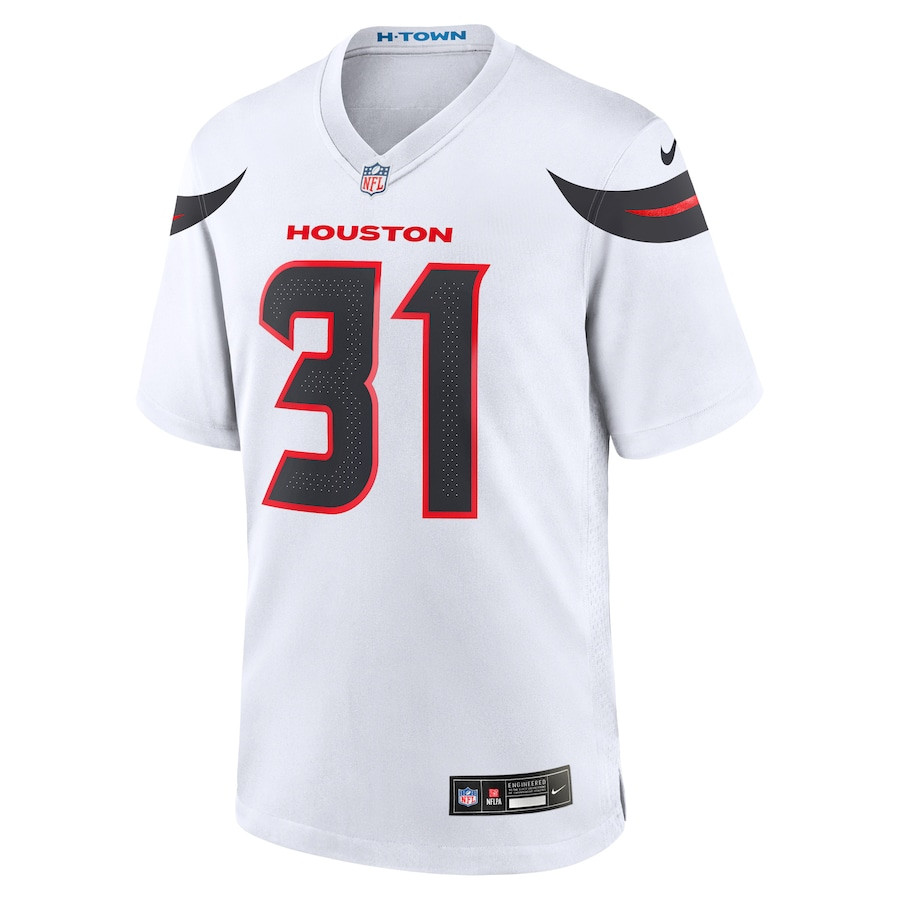Alternative view of Dameon Pierce 31 Houston Texans Game Jersey - Men, White JS2654 nicesnker