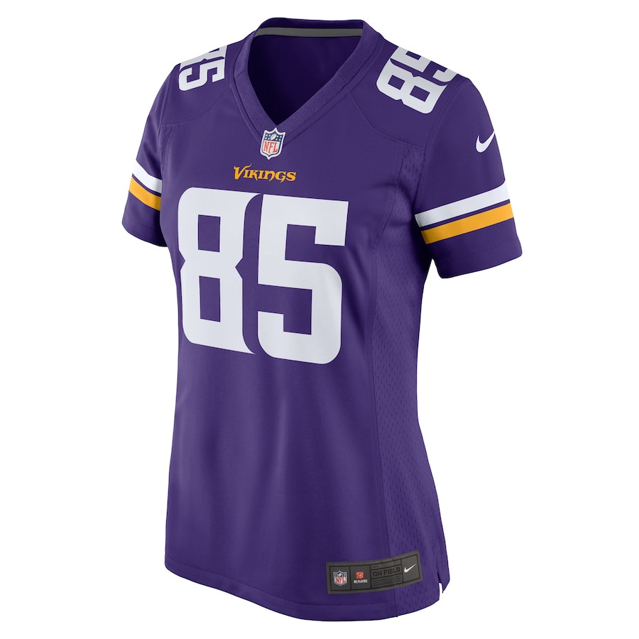 Alternative view of Dan Chisena 85 Minnesota Vikings Women Game Jersey - Purple JS1979 nicesnker