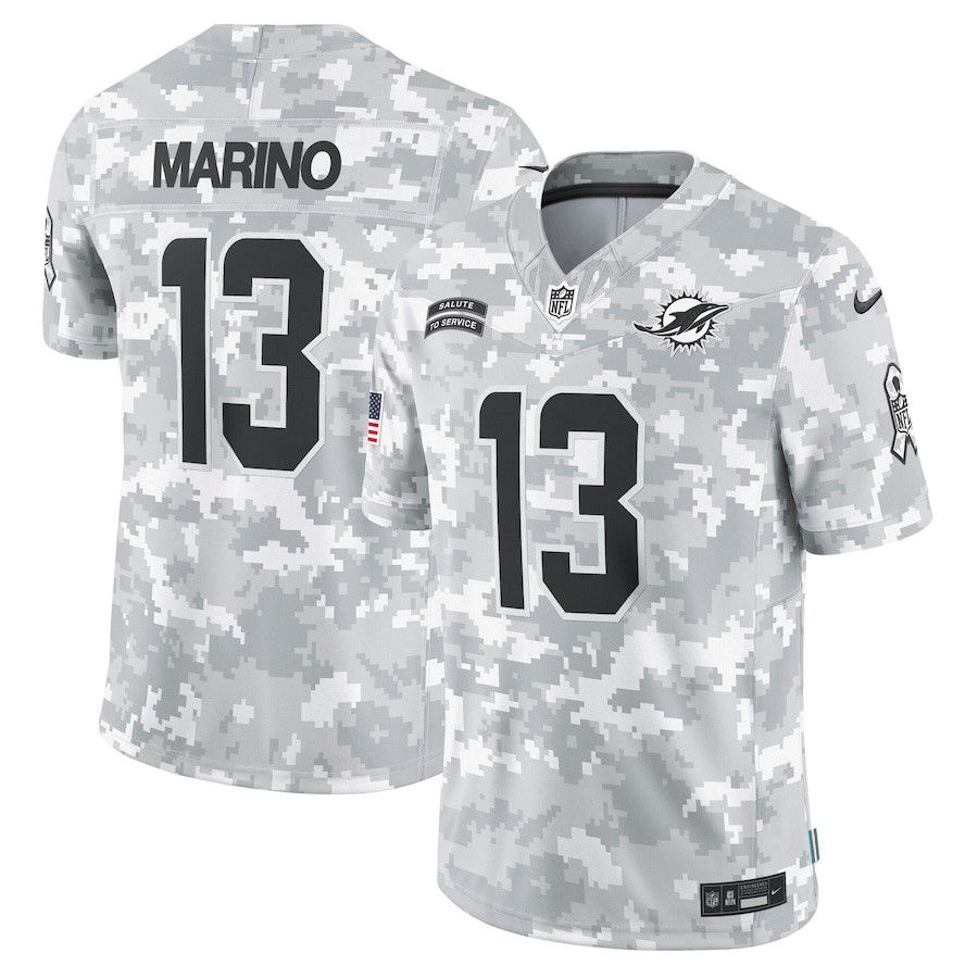 Dan Marino 13 Miami Dolphins 2024 Salute to Service Retired Player Limited Men Jersey - Arctic Camo JS9730 nicesnker