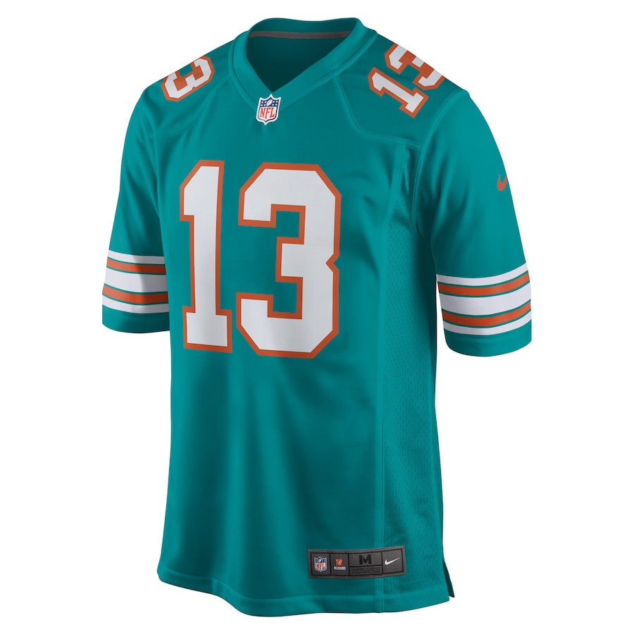 Alternative view of Dan Marino 13 Miami Dolphins Men Retired Jersey - Aqua JS1828 nicesnker
